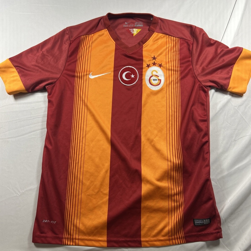 Nike Galatasaray 2014 Home Football Shirt Soccer Jersey Mens Medium Red Orange